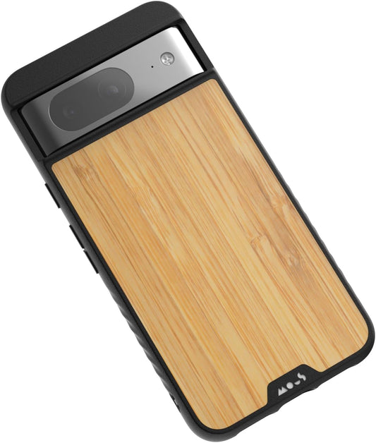 Mous for Google Pixel 8 Case Magsafe Compatible - Limitless 5.0 - Bamboo - Protective Pixel 8 Case - Shockproof Phone Cover  Mous Bamboo Google Pixel 8 