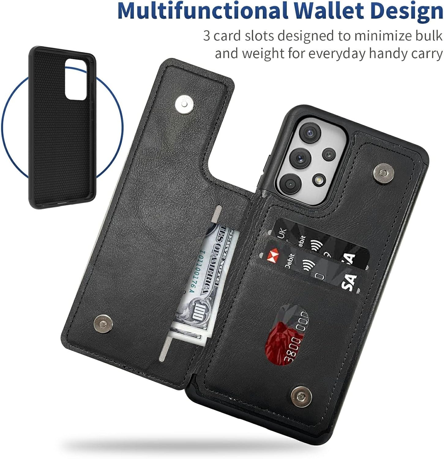 Case for Samsung 53 5G 6.5" Wallet Phone, Credit Card Holder Slots Cover & Hard PC Shockproof Soft Silicone Dual Layer Protection Flip Case for Samsung Galaxy A53 5G 2022, Mushroom Frog