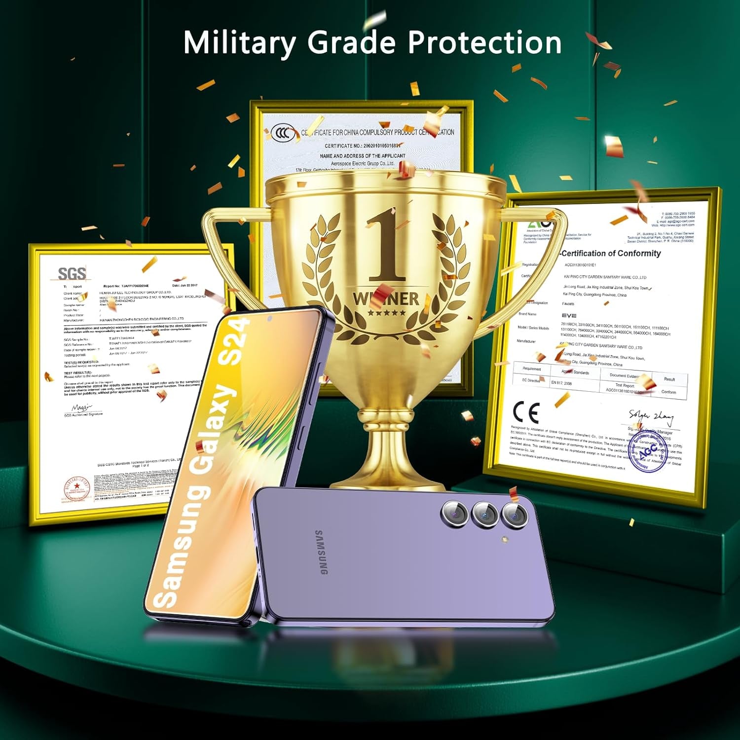 Fotbor [2+3 Pack for Samsung Galaxy S24 plus Screen Protector and Camera Lens Protector, [Dust-Free] Easy Installation, Fingerprint Unlocking Support, 6.7 Inch Tempered Glass, Case Friendly HD Clear