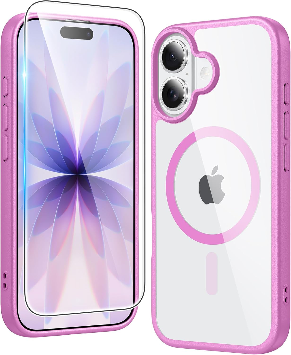 FNTCASE for Iphone 17 Pro-Max Case: Clear Magnetic Phone Cases with Screen Protector Compatible with Magsafe Slim anti Yellowing Rugged Shockproof Protective Transparent Cell Cover (A-Clear)