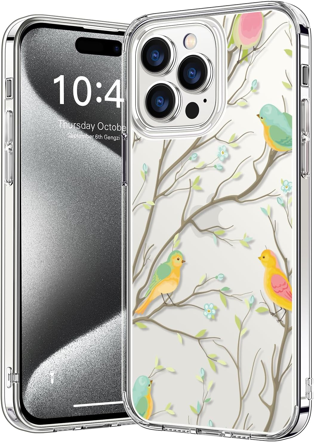 Bicol Compatible with Iphone 15 Pro Case,Crystal Clear Cover with Fashionable Designs for Girls Women,Slim Fit Shockproof Protective Acrylic Phone Case 6.1 Inch,Beautiful Elephant  bicol   