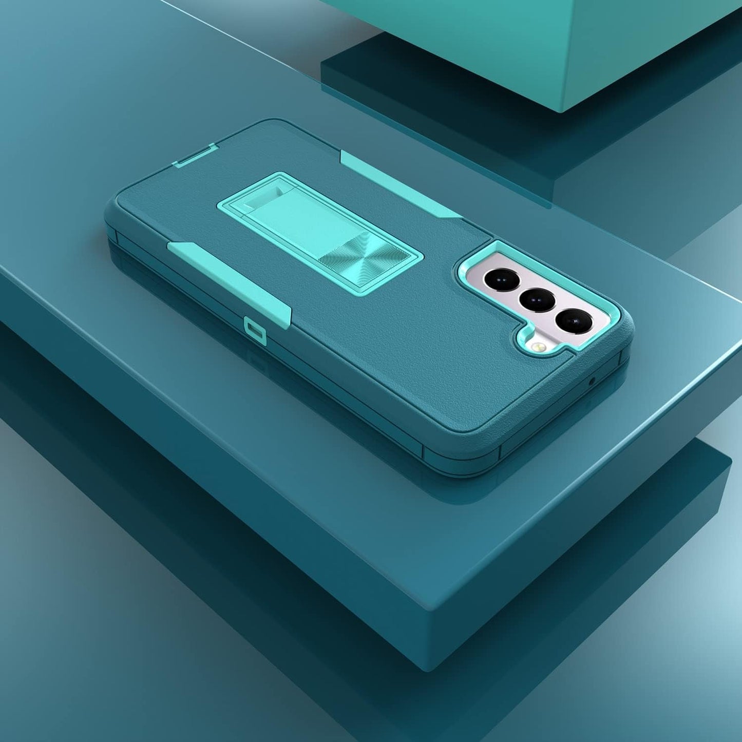 For Samsung Galaxy S22 plus 5G Case with Screen Protector Maximum Coverage and Kickstand, [Military Grade] Heavy-Duty Tough Rugged Shockproof Protective Case for Galaxy S22 plus 5G (Green)