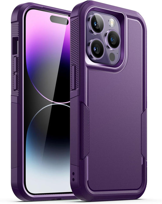 Jetech Case for Iphone 14 Pro Max 6.7-Inch, Heavy Duty Dual-Layer Rugged Protection, Shockproof Protective Tough Phone Cover with Matte Back (Deep Purple)  JETech   