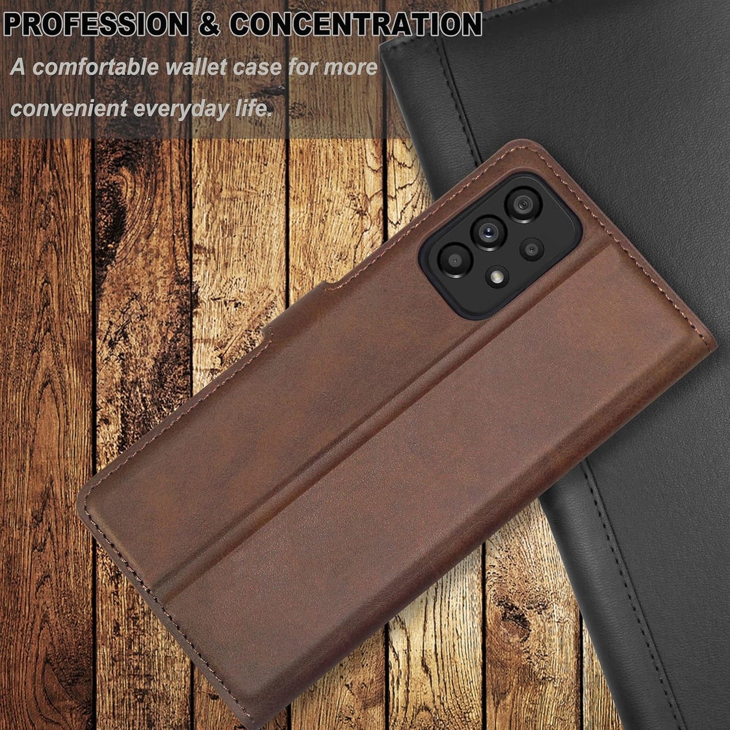Case for Galaxy A53 5G, Samsung Galaxy A53 5G Leather Wallet Case Magnetic Folio Cover Kickstand Credit Card Holder Shockproof Phone Case for Men Compatible with Galaxy A53 5G (2022) Brown