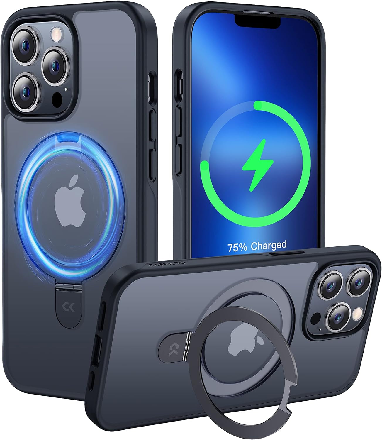 CASEKOO for Iphone 14 Pro Case with Magnetic Ring Stand [Military Drop Protection] [Compatible with Magsafe] Shockproof Slim Translucent Matte Phone Cases 6.1 Inch 2022, Purple  CASEKOO   