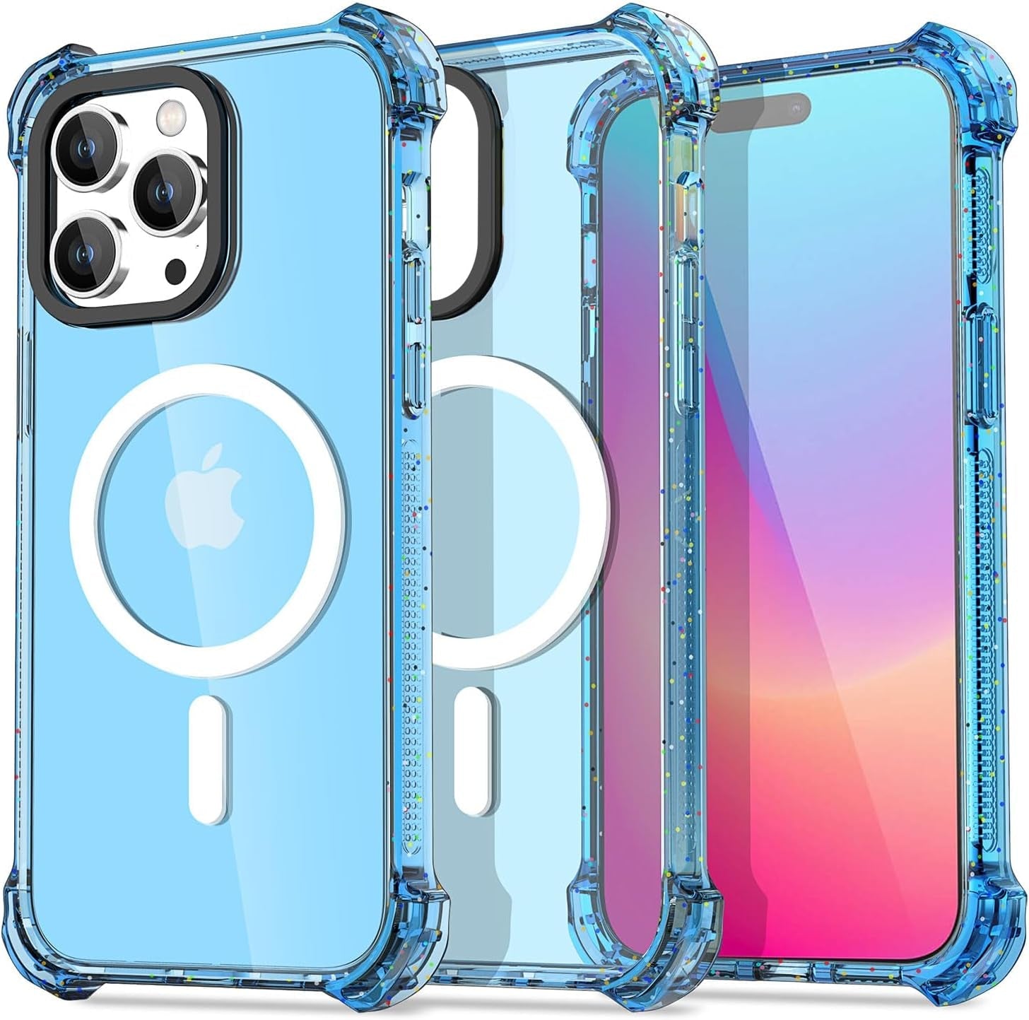 Aicase Clear Blue Bounce Case Compatible with Iphone 15 Plus, Impact Shockproof [Non-Yellowing] [21.3 FT Military Drop Protection] Anti-Scratch Protective Cell Phone Cover  AICase   