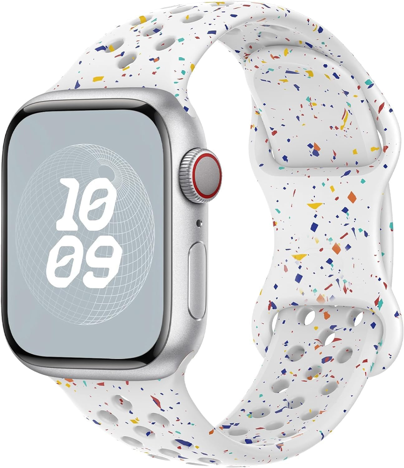 Breathable Sport Silicone Band Compatible with Apple Watch Bands 40Mm 38Mm 44Mm 41Mm 45Mm 42Mm 49Mm Women Men, Soft Wristband Recycled Plastic Strap for Iwatch Bands Series 9 SE 8 7 6 5 4 3 2 1 Ultra