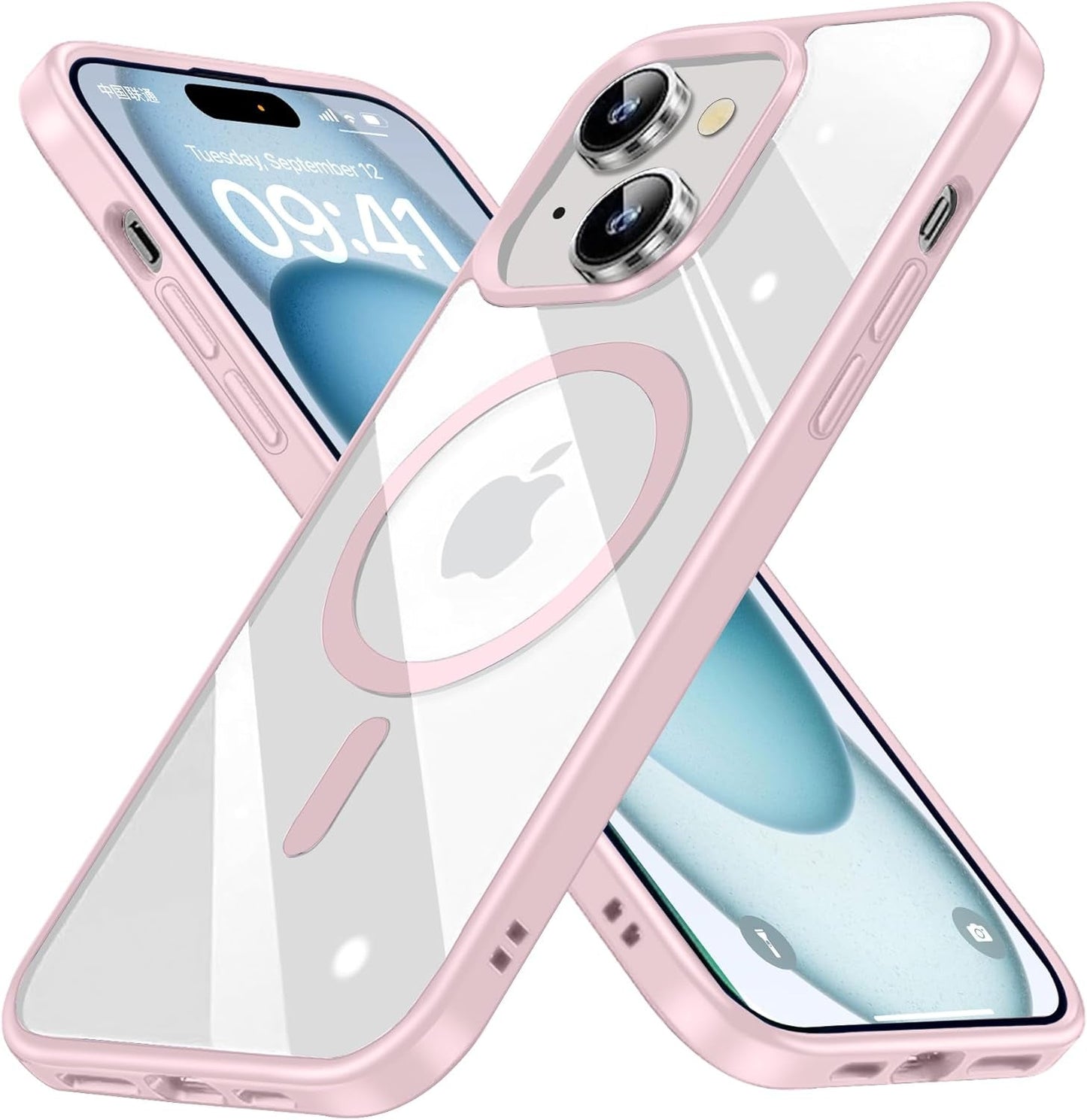 BAICHUANG Clear Magnetic for Iphone 15 Pro Case, Compatible with Magsafe, [Not Yellowing] [Military Grade Protection] Slim Transparent Silicone Anti-Scratch Shockproof Phone Case, Black  BAICHUANG   