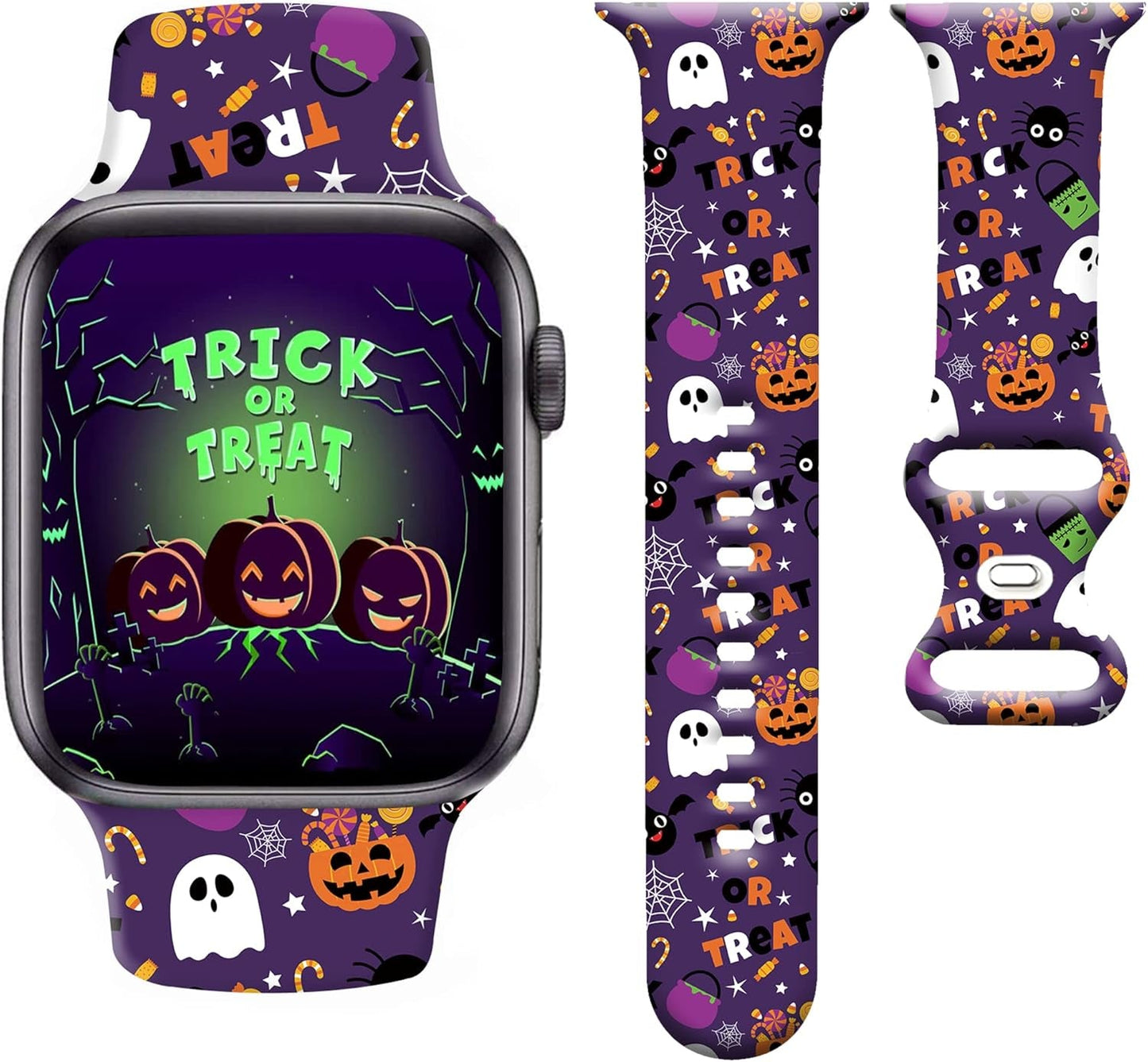 Halloween Watch Band Compatible with Apple Watch Band 38Mm 40Mm 41Mm Iwatch SE Series 7 6 5 4 3 2 1, Halloween Gifts Soft Sport Replacement Strap Band for Women Men