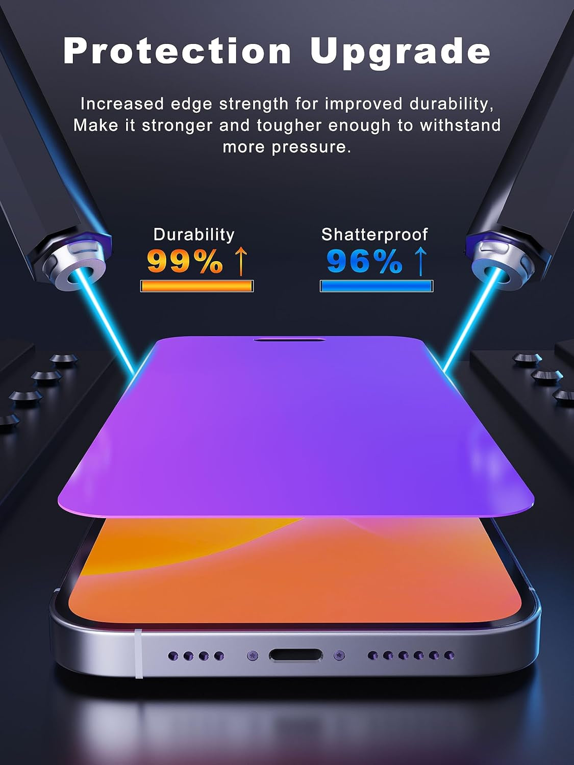 GIGIKISS Compatible for Iphone 15 Pro Max Privacy Screen Protector 6.7 Inch, Purple Gradient anti Spy anti Blue Light HD Screen Protector Tempered Glass Easy Installation  GIGIKISS   