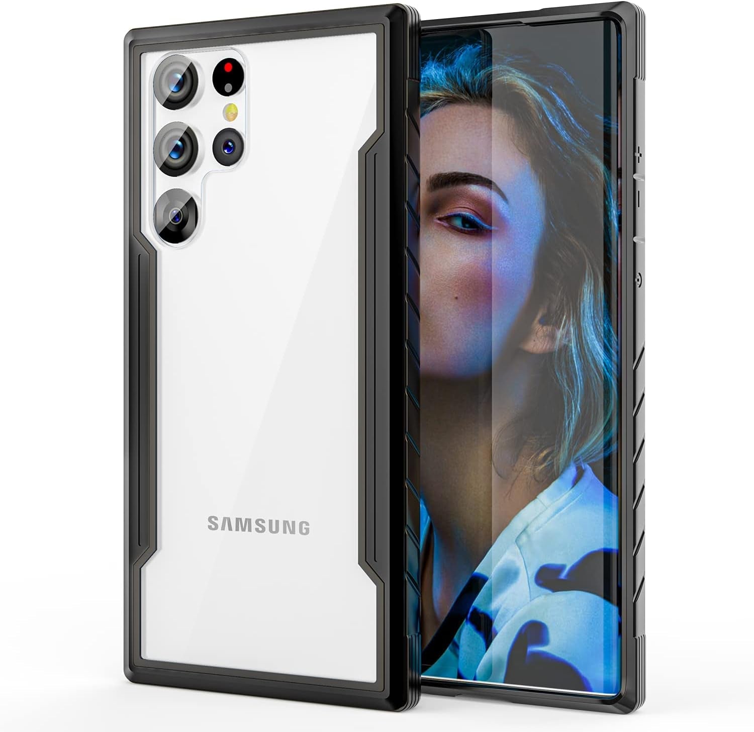 Compatible with Galaxy S22 Ultra Case, 2 in 1 Heavy Duty [Military Grade] Shockproof Drop Protection Case Designed for Samsung Galaxy S22 Ultra 5G Case 6.8 Inches (Multicolor)