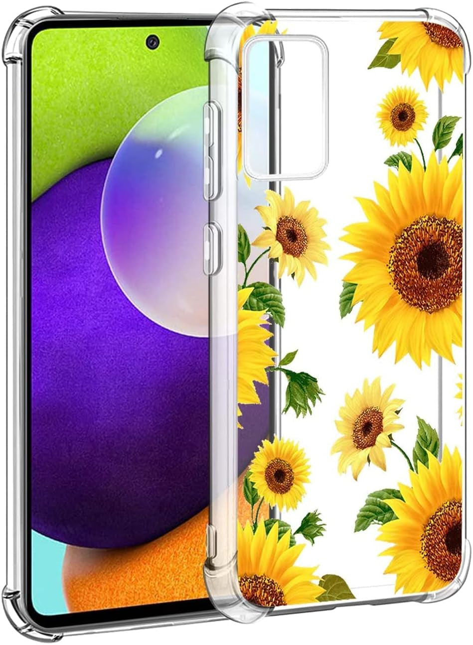 (3-Pack) for Samsung Galaxy A53 5G Case, Soft Clear TPU [Scratch-Resistant] Drop Silicone Bumper Protection Shockproof Phone Case Cover for Samsung Galaxy A53 5G,Flower
