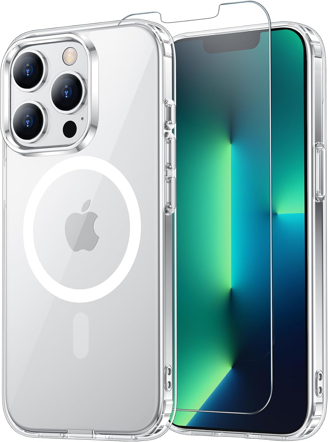 Temdan for Iphone 17 Pro Max Case Clear with Screen Protector, Compatible with Magsafe, Anti-Yellowing, Military-Grade Protection, Shockproof Slim Magnetic Phone Case Cover, Transparent