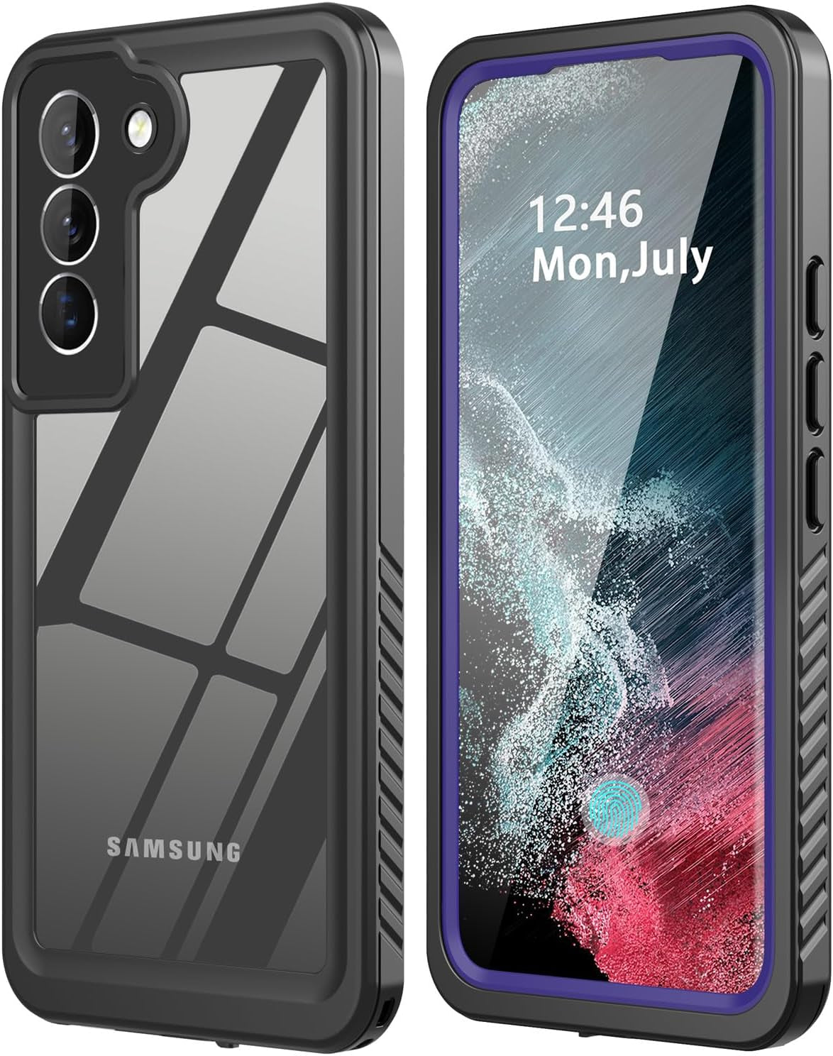 For Samsung Galaxy S22 plus Case Waterproof Built-In Screen Protector [Full Body Shockproof][12 FT Military Shockproof] Dustproof Underwater Phone Case for Galaxy S22 plus 5G 6.6''(Black)