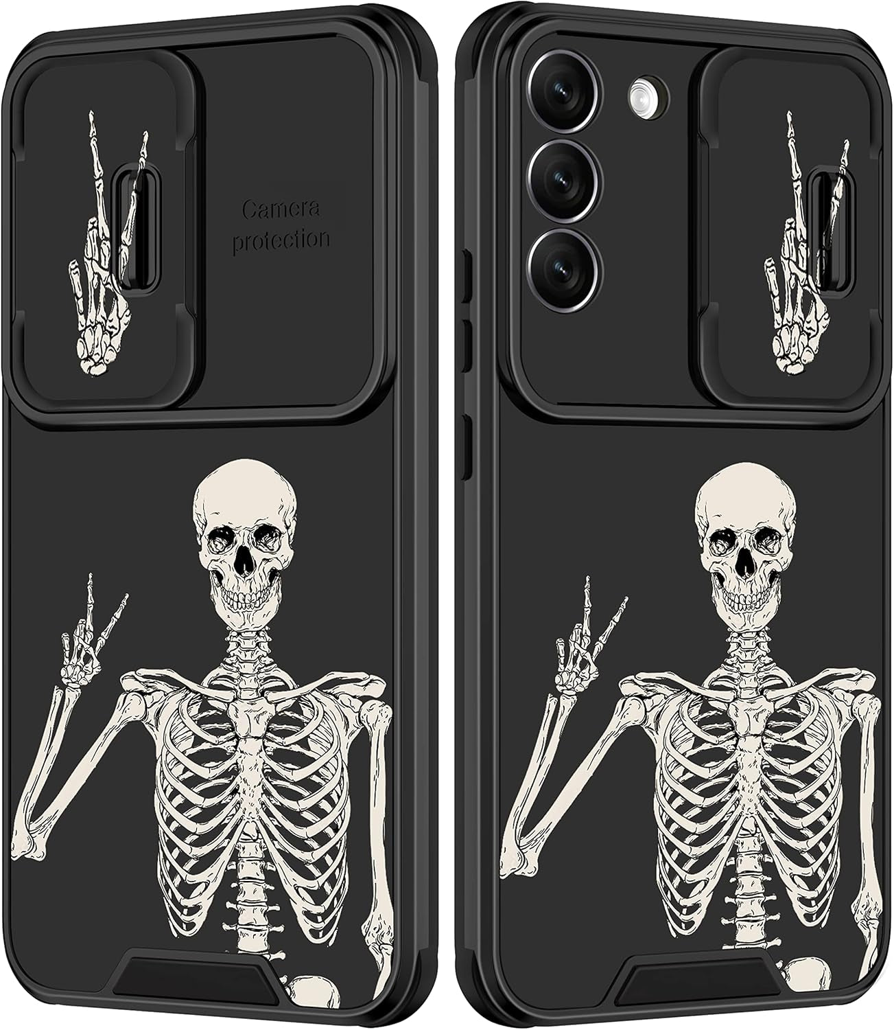 Goocrux for Samsung Galaxy S22 plus Case Leopard for Girls Women Cheetah Print Phone Cover Cute Black Animal Fashion Design with Slide Camera Cover Aesthetic Girly Cases for Galaxy S22 plus 5G 6.6''