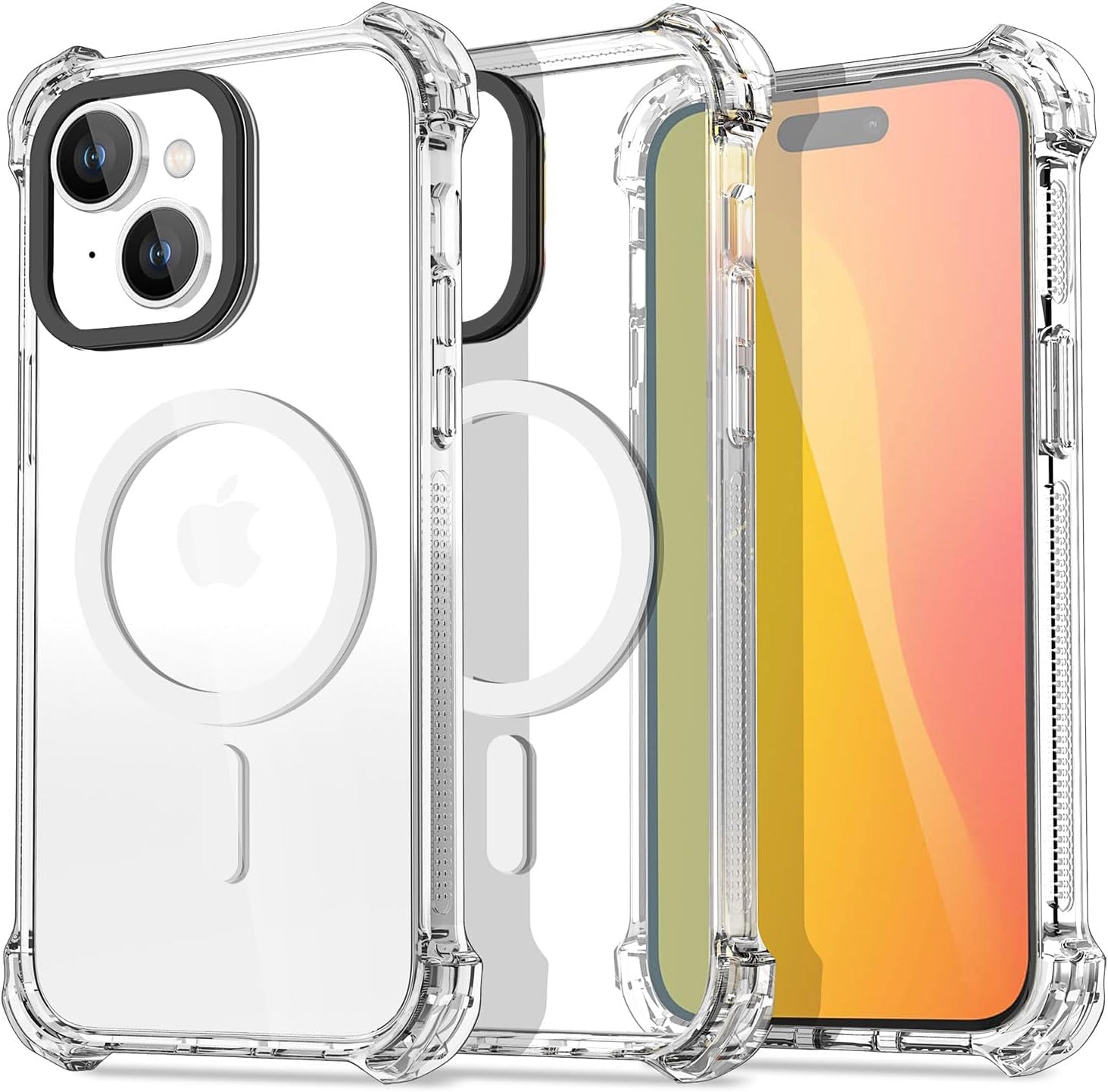 Aicase Clear Blue Bounce Case Compatible with Iphone 15 Plus, Impact Shockproof [Non-Yellowing] [21.3 FT Military Drop Protection] Anti-Scratch Protective Cell Phone Cover  AICase Clear/Mag 15 