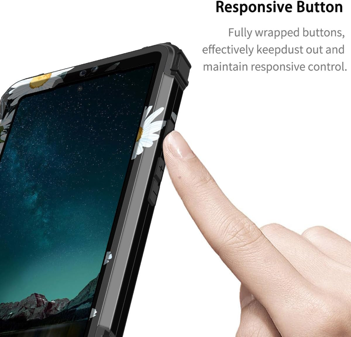 Hekodonk for Google Pixel 6 Case,Heavy Duty Shockproof Protection Hard Plastic+Silicone Rubber Hybrid 3 in 1 Drop Protective Case for Google Pixel 6 Black Flower  Hekodonk   