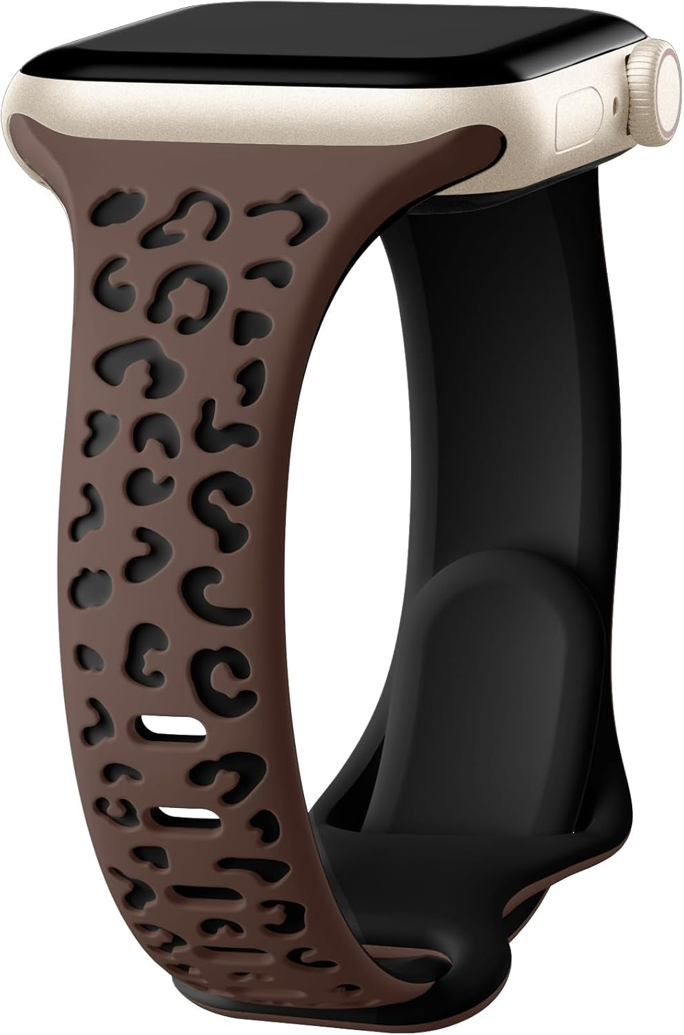 Daqin Slim Leopard Engraved Band Compatible with Apple Watch Bands 40Mm 38Mm 41Mm 44Mm 45Mm 42Mm Women, Soft Silicone Feminie Cheetah Thin Sport Wristbands for Iwatch Bands Series 9 8 7 6 5 4 3 2 1 SE