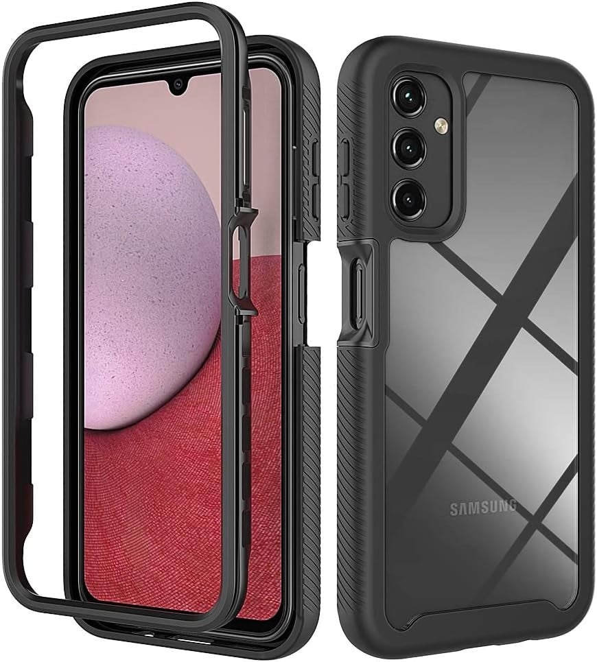 For Samsung Galaxy A14 5G Case Hybrid Drop Protection Clear Case Heavy Duty Hard Rugged Anti-Slip Bumper Anti-Scratch Armor Protective Phone Cover for Samsung Galaxy A14 Black