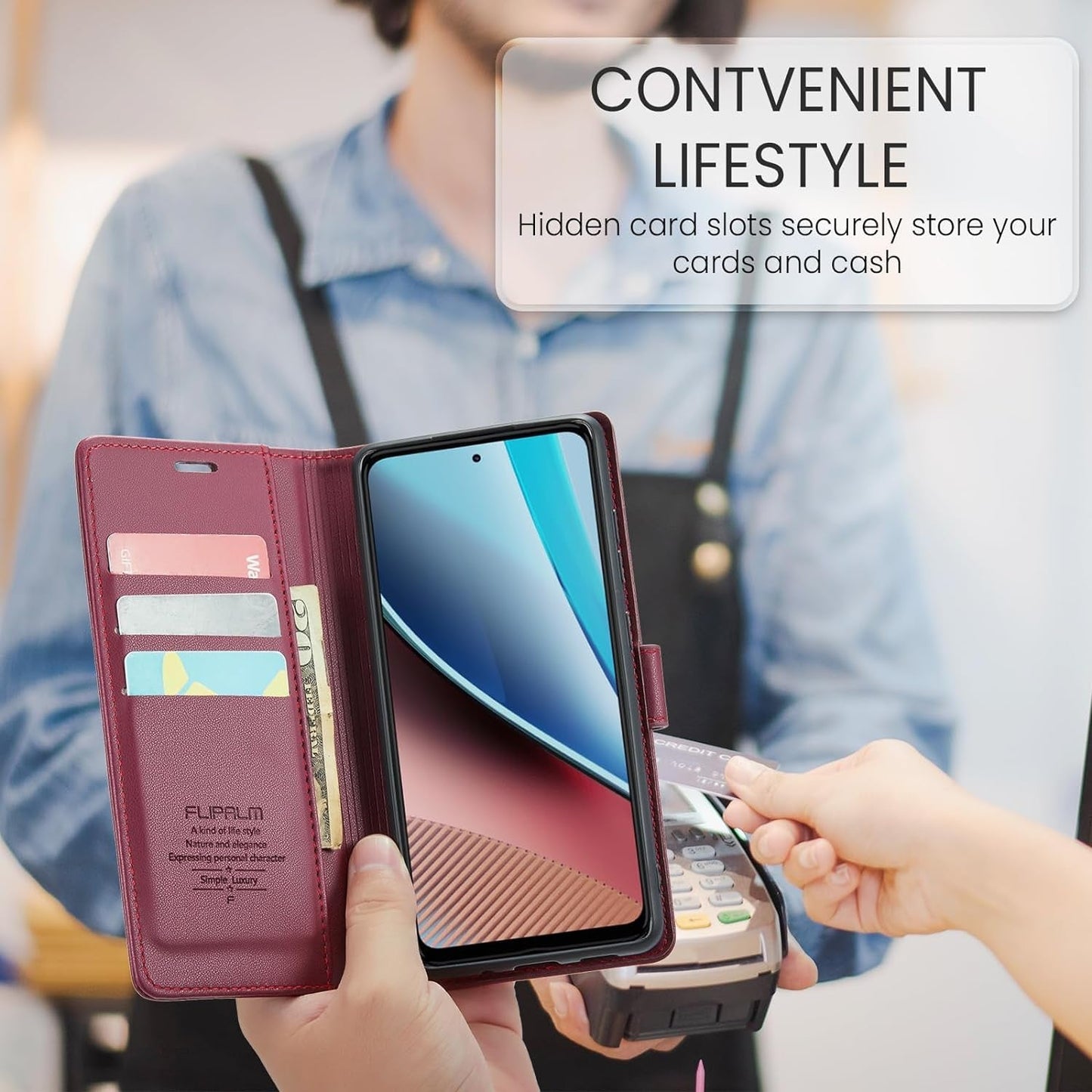 For Samsung Galaxy A53 5G Wallet Case with RFID Blocking Credit Card Holder, PU Leather Folio Flip Kickstand Protective Shockproof Cover Women Men for Samsung A53 Phone Case(Red)