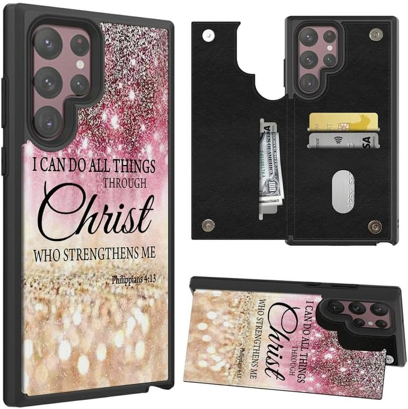 Case for Samsung Galaxy A14 5G Wallet Phone Case with Card Holder,Pu Leather Kickstand Card Slot Cover for Women Men (Dual Magnetic Clasp+Rfid Blocking)-Bald Eagle with Flag