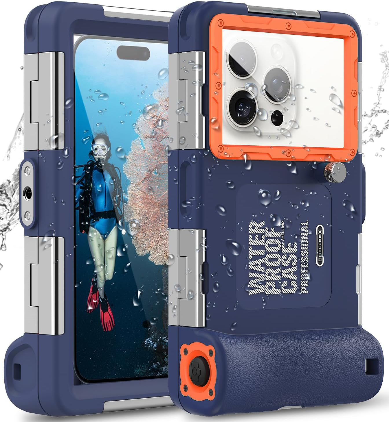 Ezanmull Professional Snorkeling Diving Waterproof Phone Case for Iphone 15/14/13/12/11 Pro Max/Xr/Xs/X/Galaxy S24/S23/S22/S21 plus Ultra, Underwater 50Ft/15M Photo & Video Protective (A/Black)