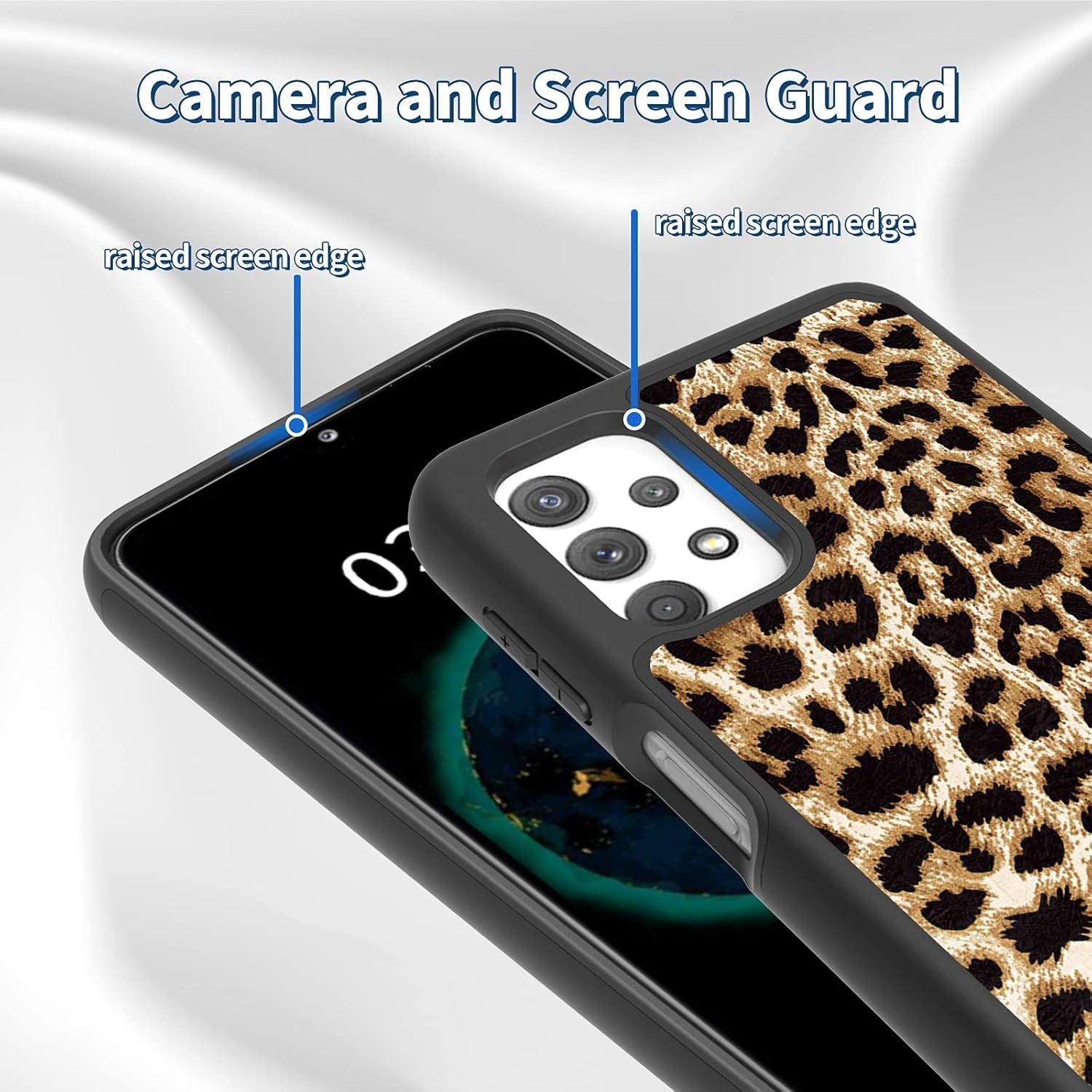 Galaxy A32 5G Case,For Samsung Galaxy A32 5G Case 6.5 Inch Dual Layer Hybrid Hard PC + Soft TPU Full Body Shockproof Protective Phone Case Cover for Samsung A32 5G 2021 - Leopard Print