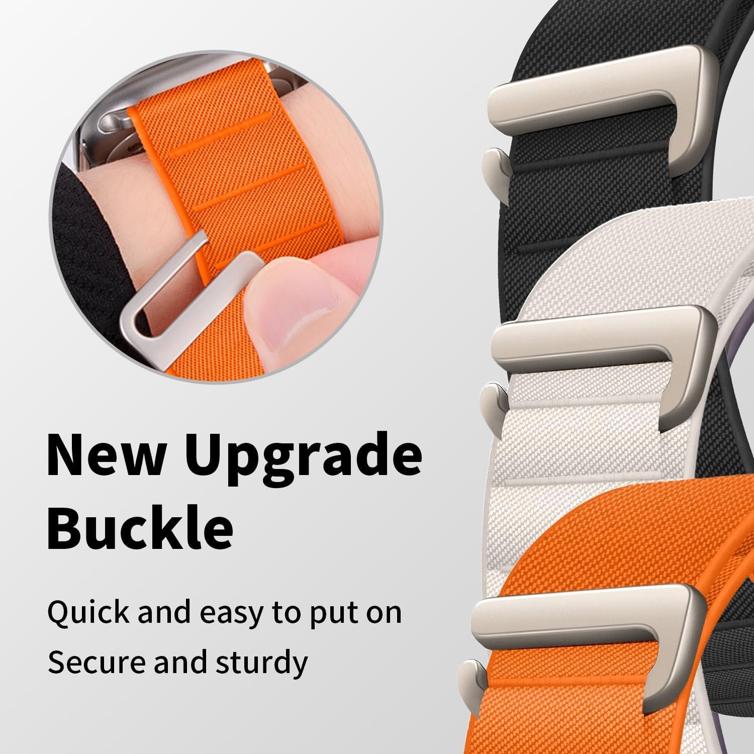 3 Pack Alpine Loop Compatible with Apple Watch Ultra 2/Ultra Band 49Mm 45Mm 44Mm 42Mm 41Mm 40Mm 38Mm for Men Women, Nylon Sport Loop Replacement Strap with C-Hook for Iwatch Ultra SE Series 9/8/7/6/5/4/3/2/1