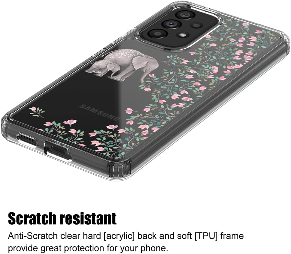 Clear Phone Case Cover for Samsung Galaxy A53 5G (6.5", 2022) [Elephant]