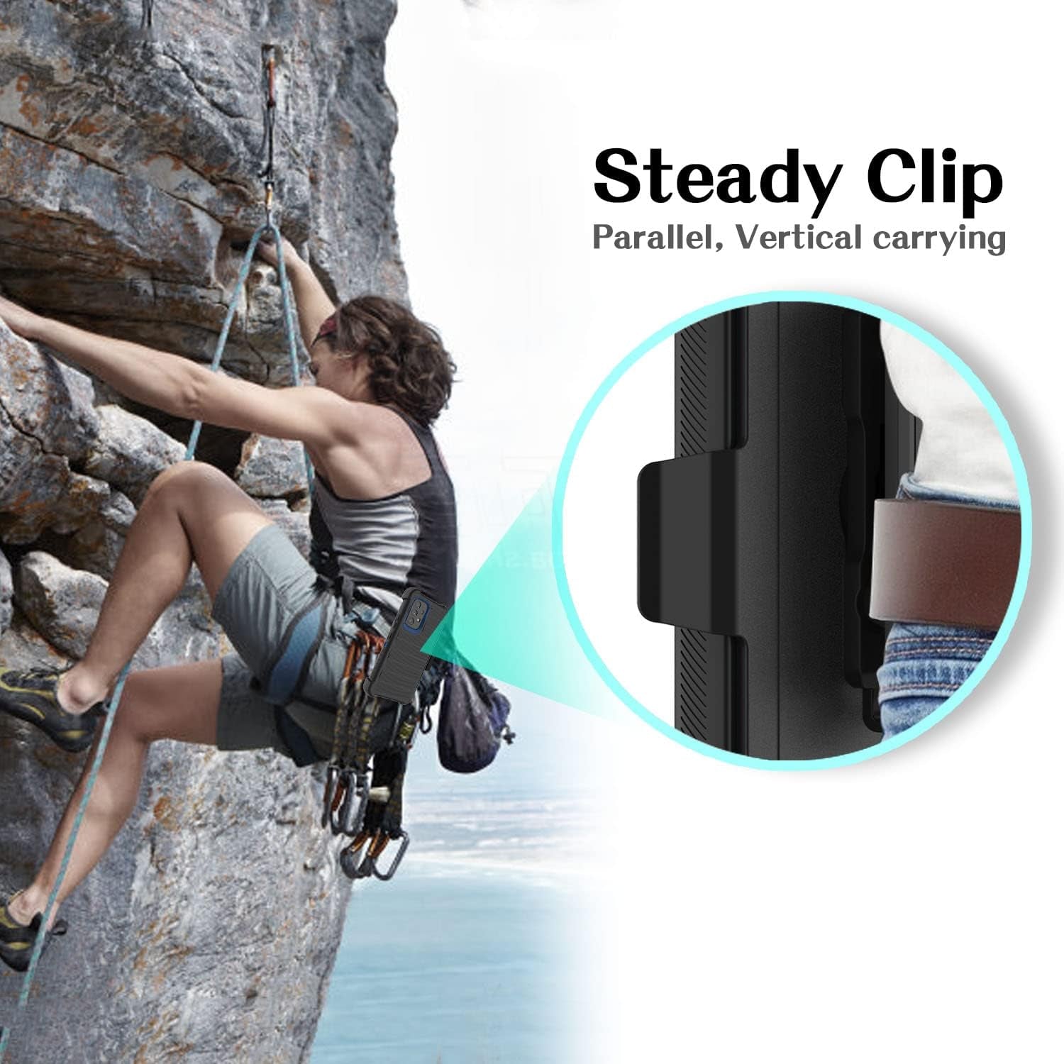 For Samsung Galaxy A53 5G Phone Case with Glass Screen Protector, [Holster Series] Belt Clip Protective Hard Tough Full Heavy Duty Rugged Military Shockproof Armor Cell Phone Cover (Black)