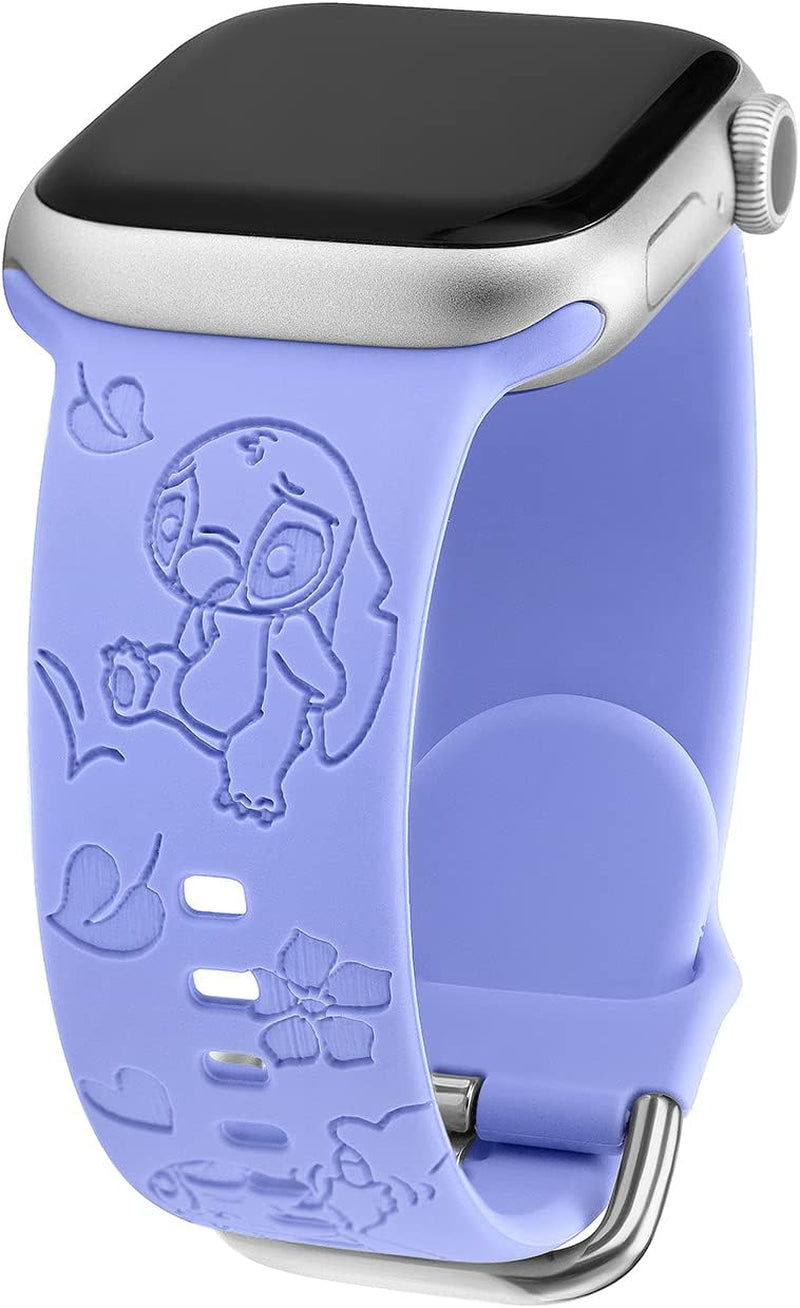 Engraved Sport Strap Compatible with Apple Watch Bands 38 40 41 42 44 45Mm, Women Man Cute Soft Silicone Wristband Replacement Iwatch Series 8 7 6 5 4 3 2 1 SE