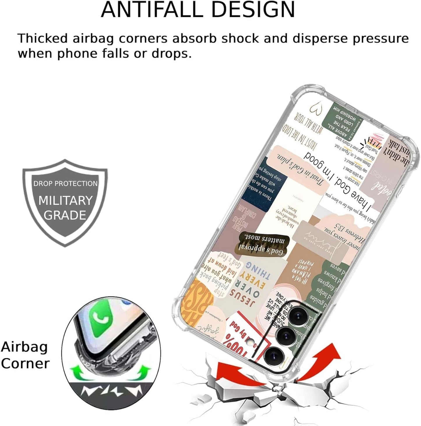 Bible Verses Case for Samsung Galaxy S22+,Jesus Inspiring Quotes Sayings for Christian,Soft TPU Bumper Case Compatible with Galaxy S22 Plus