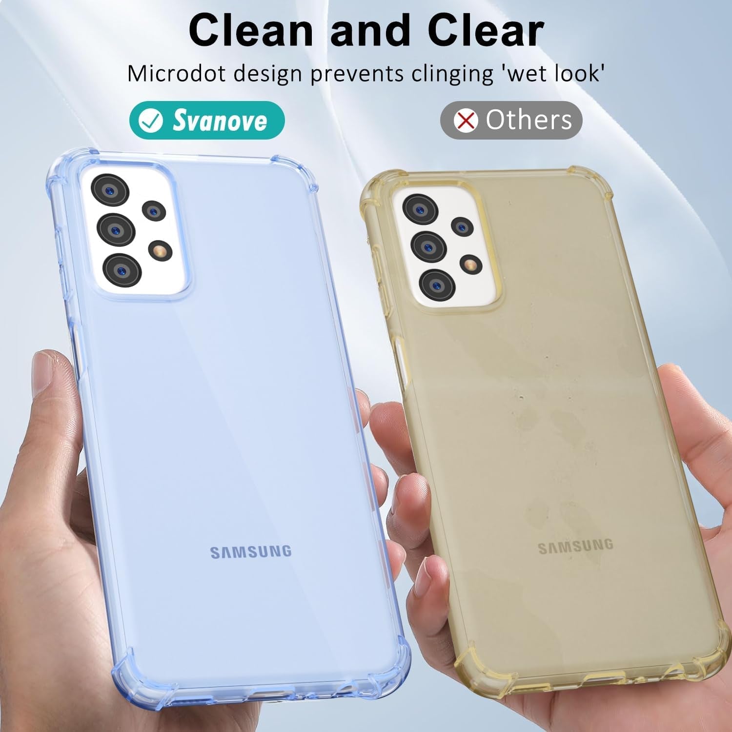 For Samsuang Galaxy A53 5G Case Clear, Transparent Jelly Protective Silicone Phone Case Design for Women Girly Cute Simple, Thin Slim Fit Soft Flexible TPU Shockproof Bumper, Clear Blue