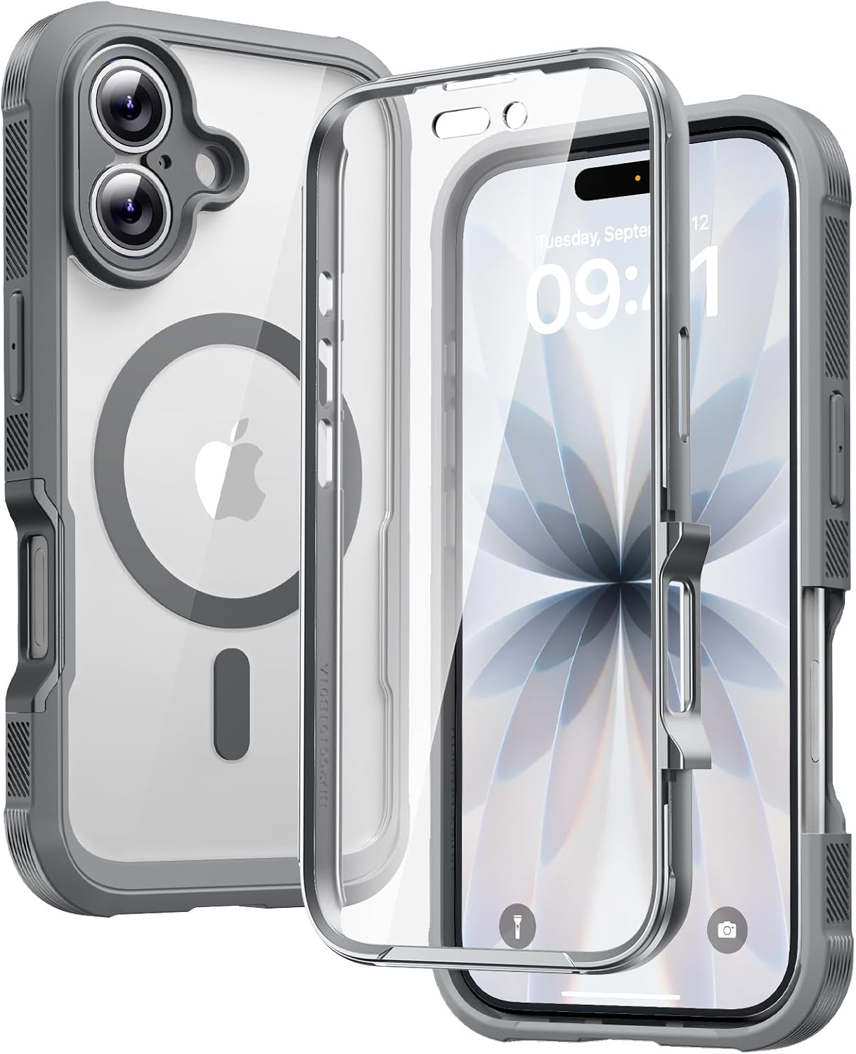 Diaclara Magnetic Designed for Iphone 17 Pro Max Case Full Body Bumper,[Compatible with Magsafe] Military Drop Proof Cover with Built-In Touch Sensitive Anti-Scratch Screen Protector,Orange