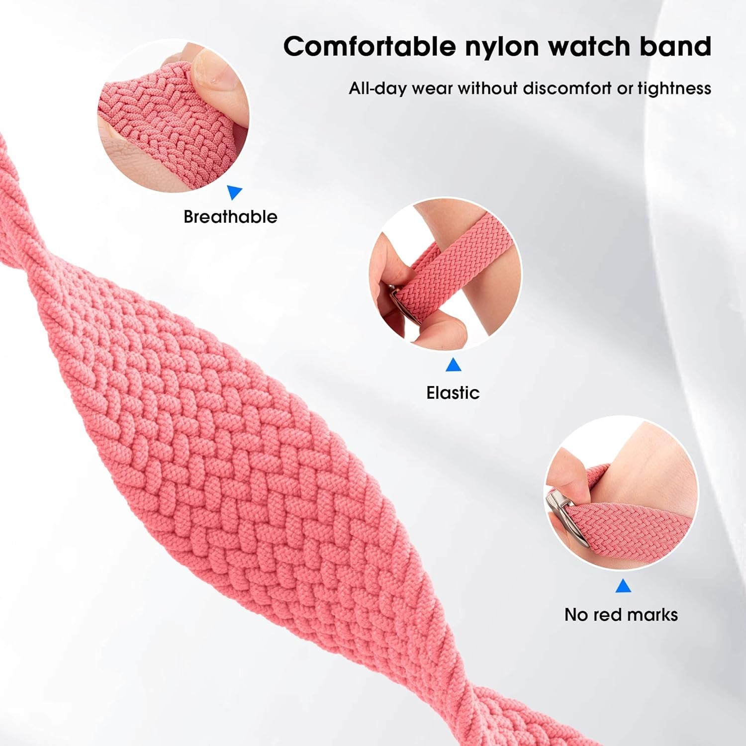 Arae 2 Pack Magnetic Stretchy Watch Band Compatible for Apple Watch Band 38Mm 40Mm 41Mm,Comfortable Adjustable Straps Wristbands for Iwatch Series 9 8 7 6 5 4 SE 3 2 1 Ultra 1 2 Women Men,Starlight P