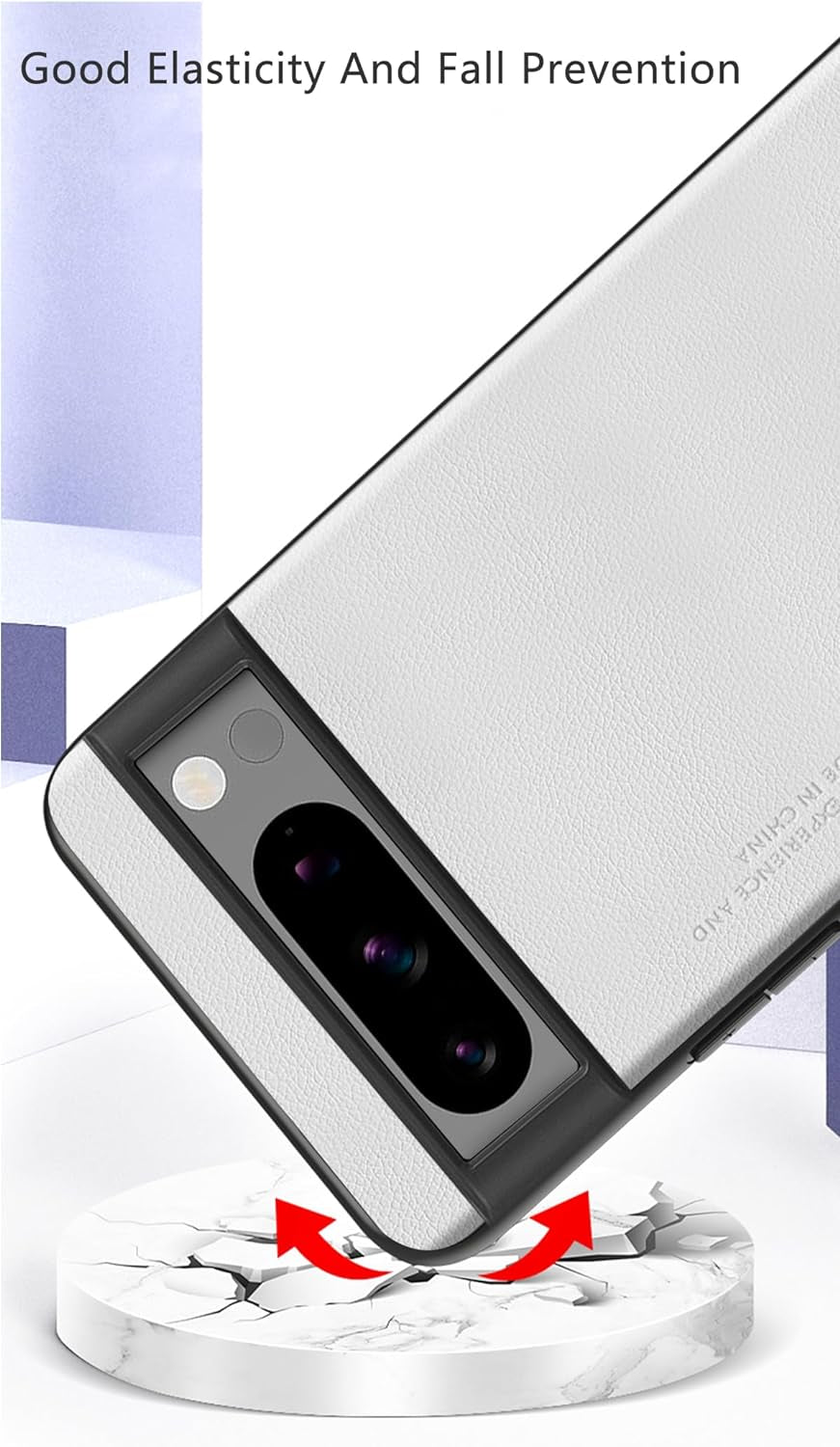 For Google Pixel 8 Pro Case 5G, Soft TPU Artificial Leather Case,Extremely Light Ultra-Light Camera Protection Leather Cover Case for Google Pixel 8 Pro 5G (White)  Puxssul   