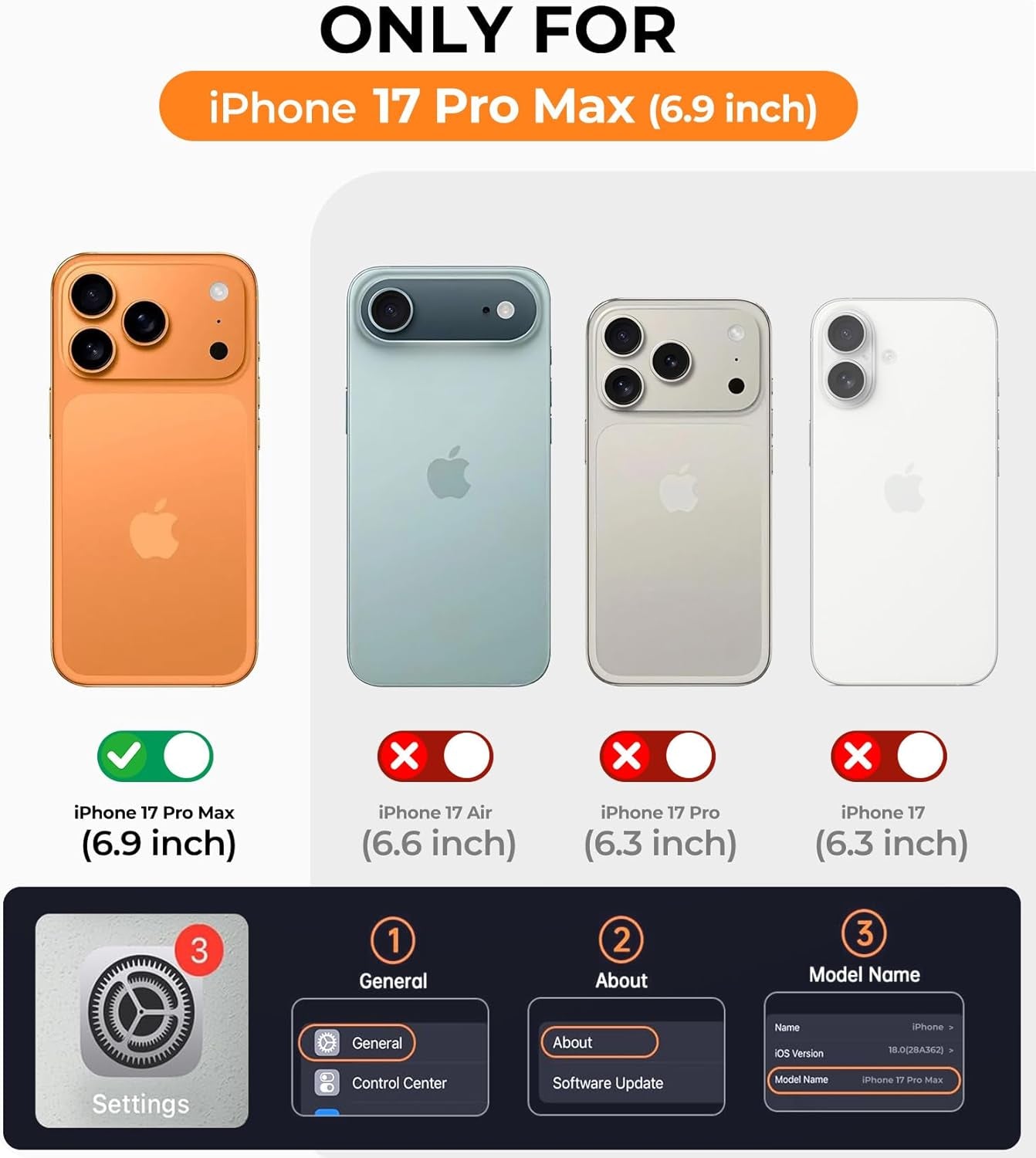 Magnetic for Iphone 17 Pro Max Case with Integrated Camera Protection, [Seamless Work with Magsafe] [Military Grade Shockproof] [Covered Camera Control Button] Case for Iphone 17 Pro Max 6.9'', Orange