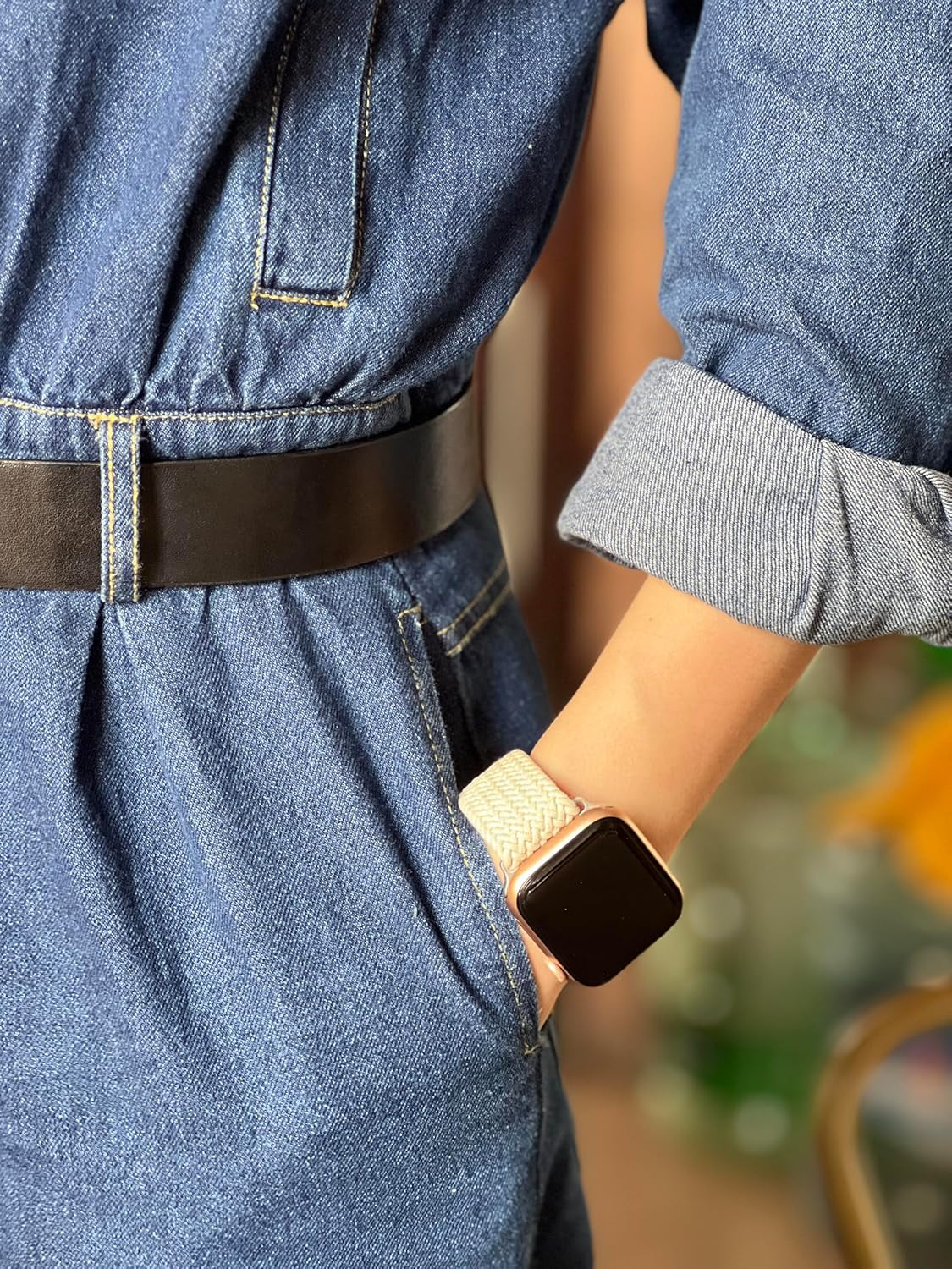 4 Pack Braided Magnetic Band Compatible with Apple Watch Women Men Kids 49Mm 45Mm 44Mm 42Mm 41Mm 40Mm 38Mm, Stretchy Nylon Sport Loop Strap for Iwatch Ultra 2/1 Series 9 8 SE 7 6 5 4 3 2 1