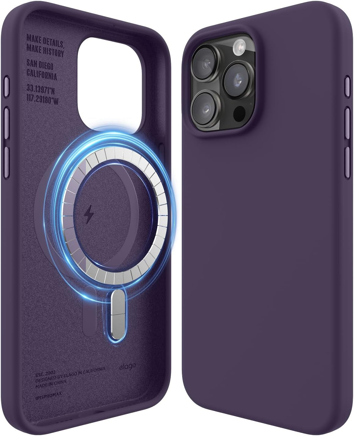 Elago Magnetic Silicone Case Compatible with Iphone 15 Pro Case 6.1 Inch Compatible with All Magsafe Accessories - Built-In Magnets, Soft Grip Silicone, Shockproof (Brown)  elago   