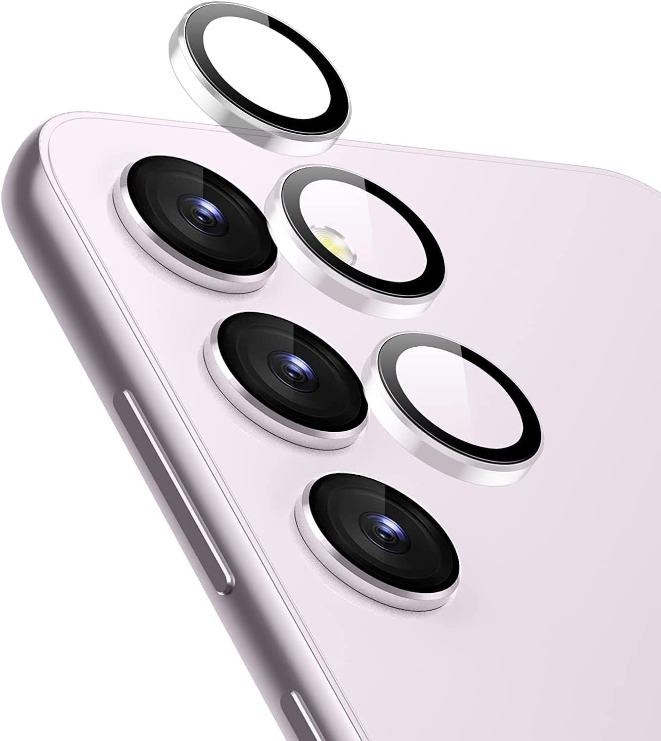 ESR for Samsung Galaxy S23 Ultra Camera Lens Protector, Scratch-Resistant HD Clarity Ultra-Thin 9H Tempered Glass with Aluminum Edging, Individual Metal Lens Cover, Case Friendly, 1 Set, Black