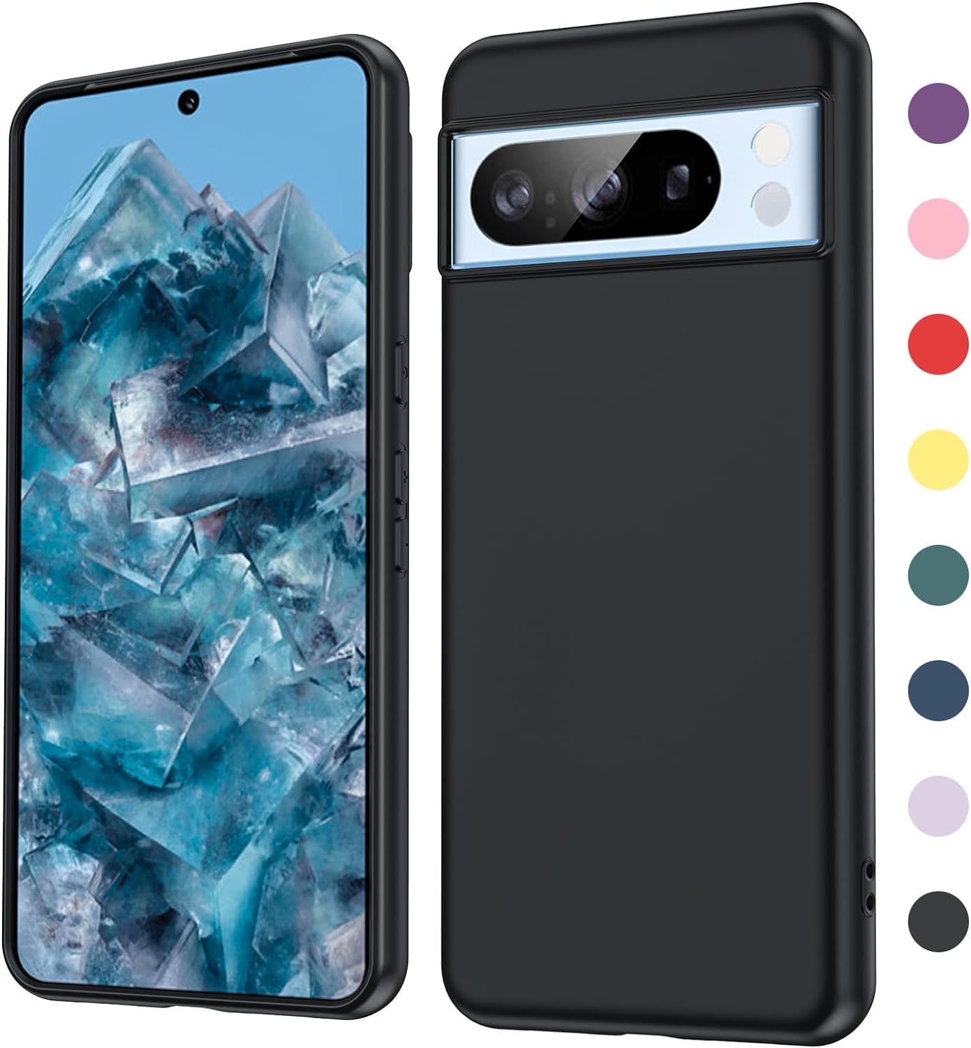 Leyi for Pixel 6A 5G Case: Google Pixel 6A Case with [2 Pack] Tempered Glass Screen Protector Liquid Silicone Soft Microfiber Liner Cover Case Pixel 6A, Red  LeYi Black Google Pixel 8 Pro 