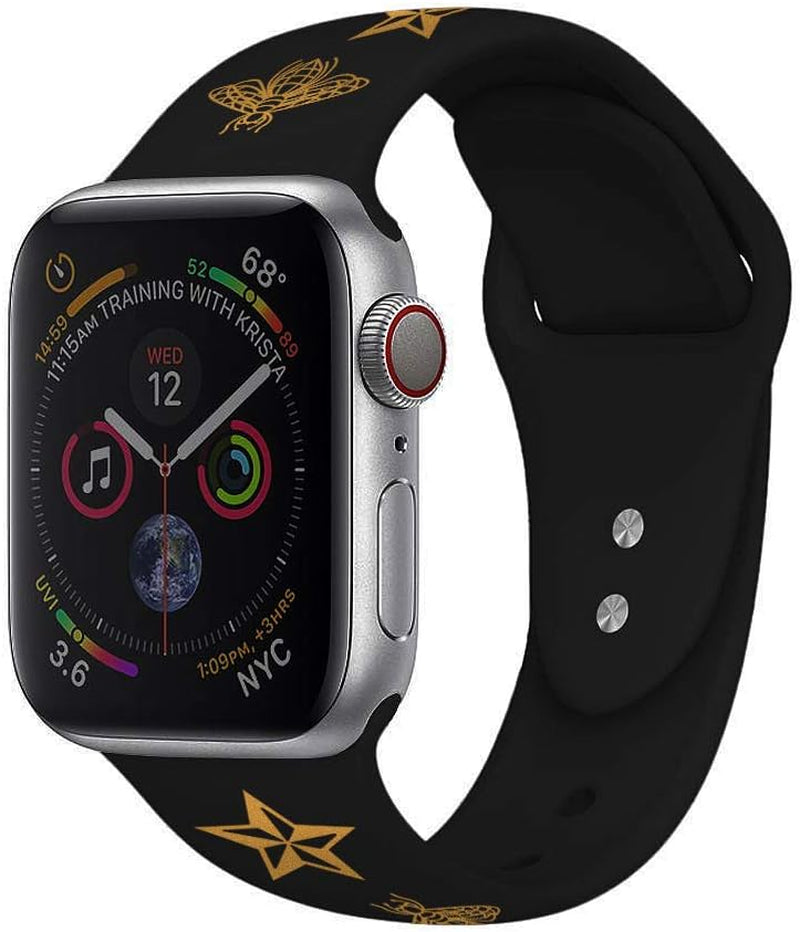 Designer Watch Band Compatible with Apple Watch Band 49Mm 45Mm 44Mm 42Mm 41Mm 40Mm 38Mm for Women Men, Luxury Strap Silicone Sport Wristband for Apple Watch Ultra 2 and Iwatch 9 8 7 6 5 4 3 2 1 SE