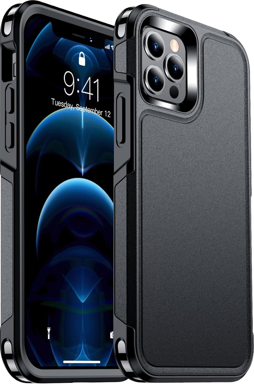 Red2Fire Designed for Iphone 17 Case Magnetic, (Compatible with Magsafe) (Military Grade Drop Protection) Translucent Matte Shockproof Phone Case for Iphone 17 6.3"-Black