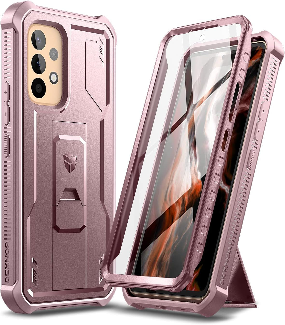 Dexnor for Samsung Galaxy A53 5G Case, [Built in Screen Protector and Kickstand] Heavy Military Grade Protection Shockproof Protective Cover for Samsung Galaxy A53 5G (Navy Blue)