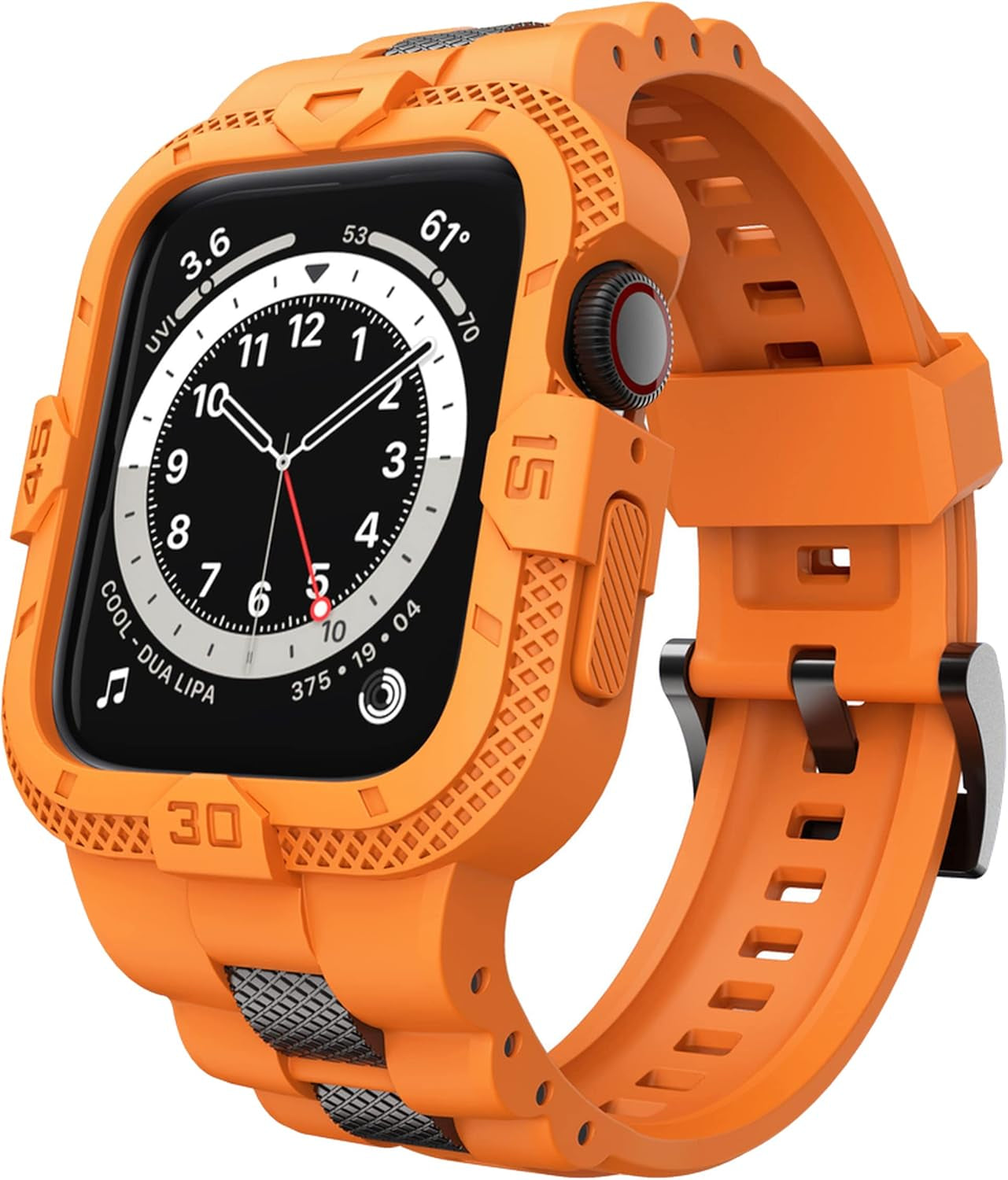 GELISHI Compatible with Apple Watch Band 45Mm 44Mm 42Mm 41Mm 40Mm 38Mm, Men Sport Bands Rugged Case for Watch Series 9 8 7/Series 6 SE 5 4 3