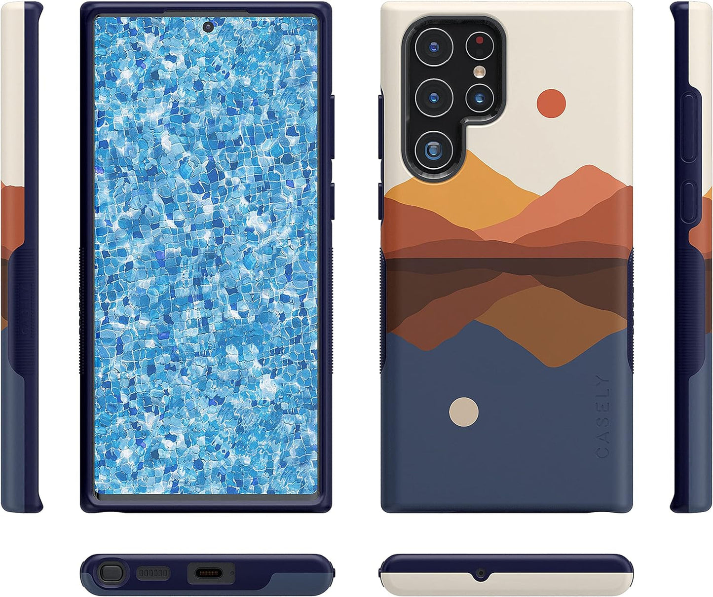 Casely Galaxy S22 Ultra | Opposites Attract | Day & Night Colorblock Mountains Samsung Case