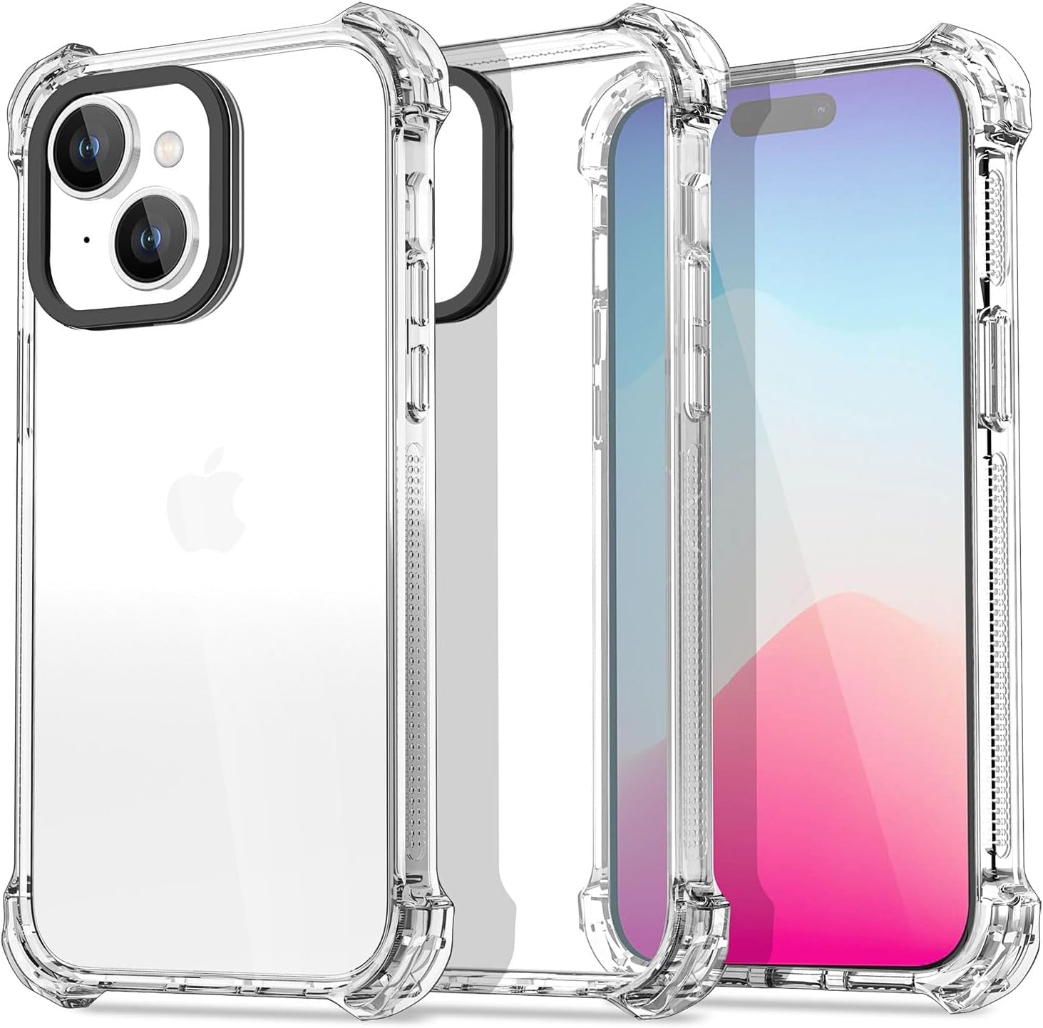 Aicase Clear Blue Bounce Case Compatible with Iphone 15 Plus, Impact Shockproof [Non-Yellowing] [21.3 FT Military Drop Protection] Anti-Scratch Protective Cell Phone Cover  AICase Clear 15 Plus 