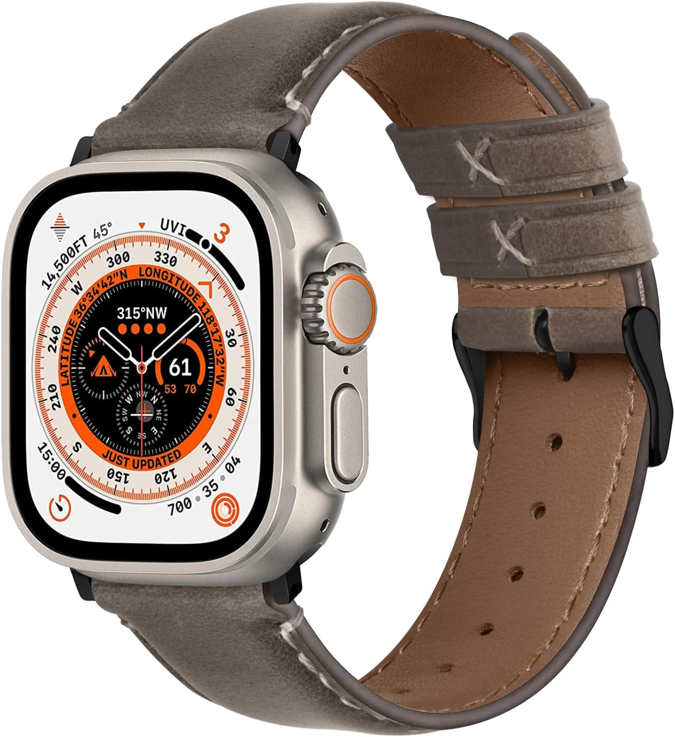Fullmosa Retro Leather Bands Compatible with Apple Watch 38Mm 40Mm 41Mm for Men Women, Top Grain Real Leather Strap for Iwatch Series 9/8/7/6/5/4/3/2/1/SE/SE2, Brown+Black Buckle