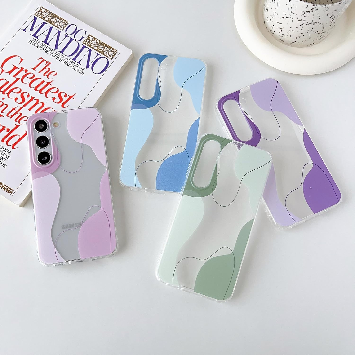 DEFBSC Compatible with Samsung Galaxy S22 Case, Soft Shaped Art Design with Built-In Bumper Protective Phone Case, Cute Slim TPU Cover Designed for Samsung Galaxy S22 Case,Blue