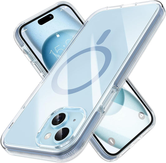 MILPROX Compatible with Iphone 15 plus Case - Compatible with Magsafe - Magnetic Clear Trasparent Design - Non-Yellowing Anti-Slip - Shockproof Bumper Phone Cover - 6.7" 2023 - Blue  MILPROX   